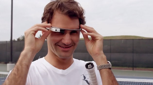Federer e Edberg giocano con i Google Glass