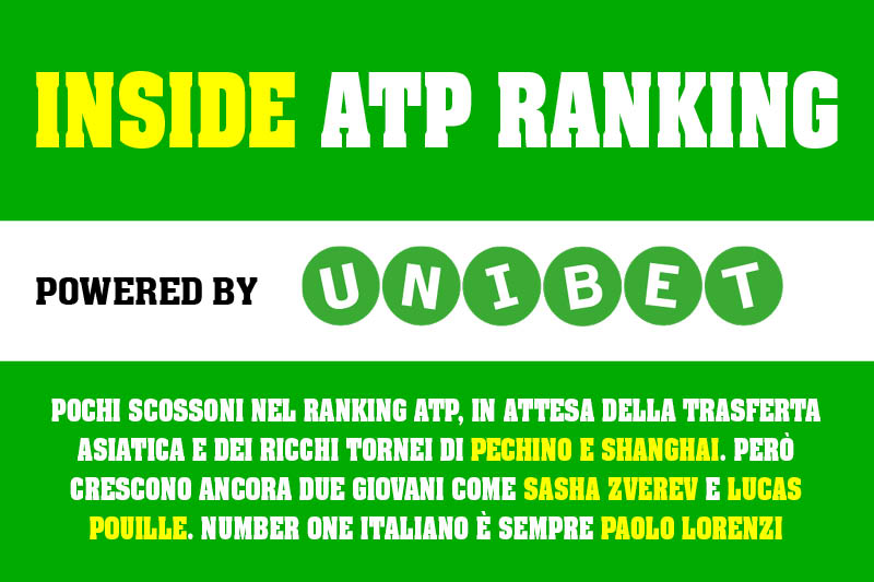 INSIDE ATP RANKING / 26 SETTEMBRE