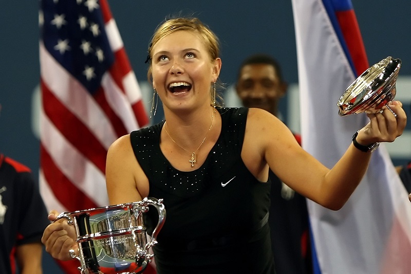 Maria Sharapova esulta: lo Us Open ha detto sì