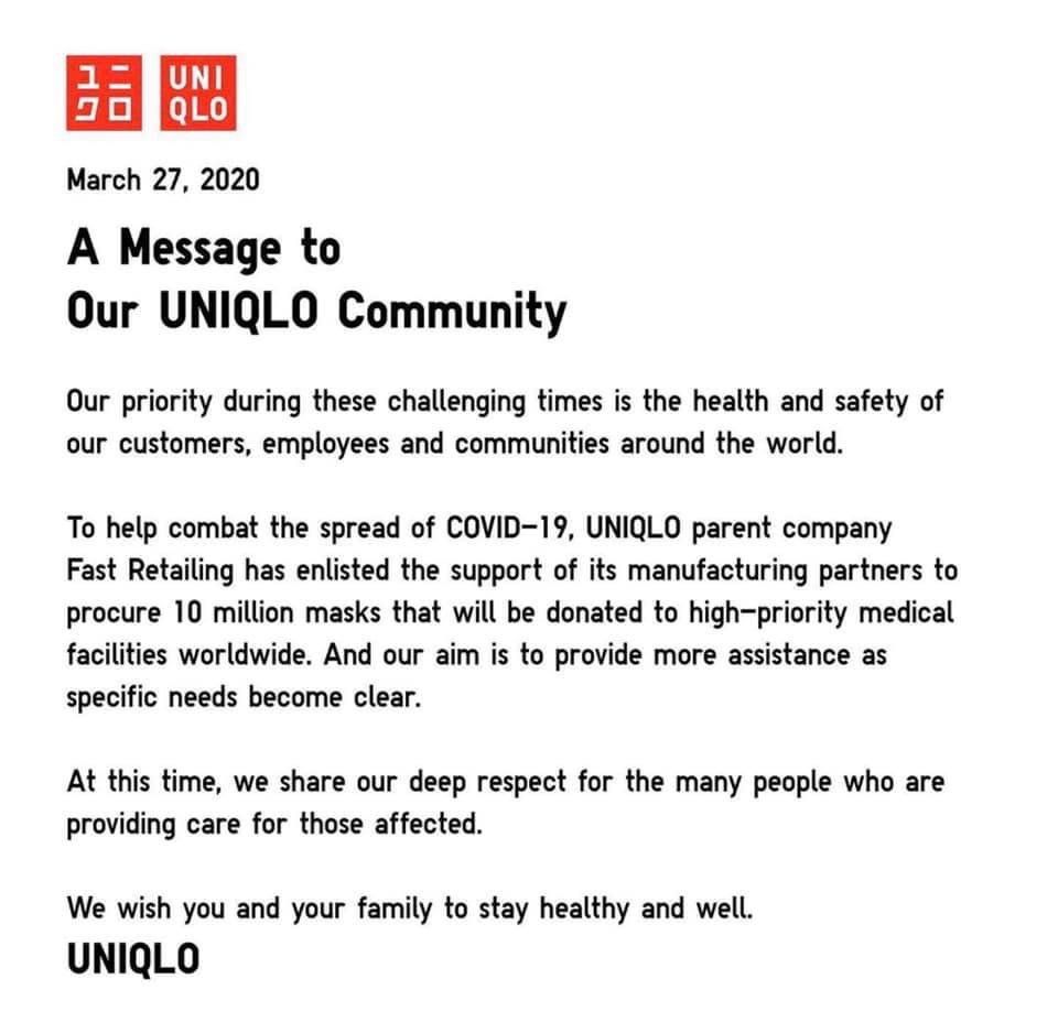 Federer ringrazia Uniqlo: “Doneremo 10 milioni di mascherine”