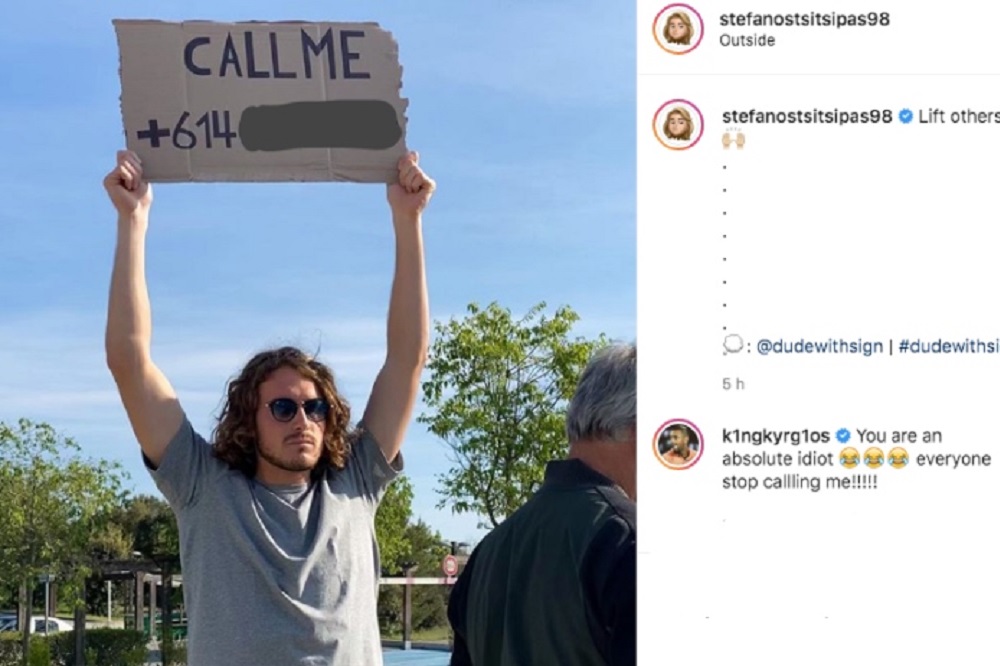 Tsitsipas condivide il numero di Kyrgios. E lui: “Basta chiamarmi!”