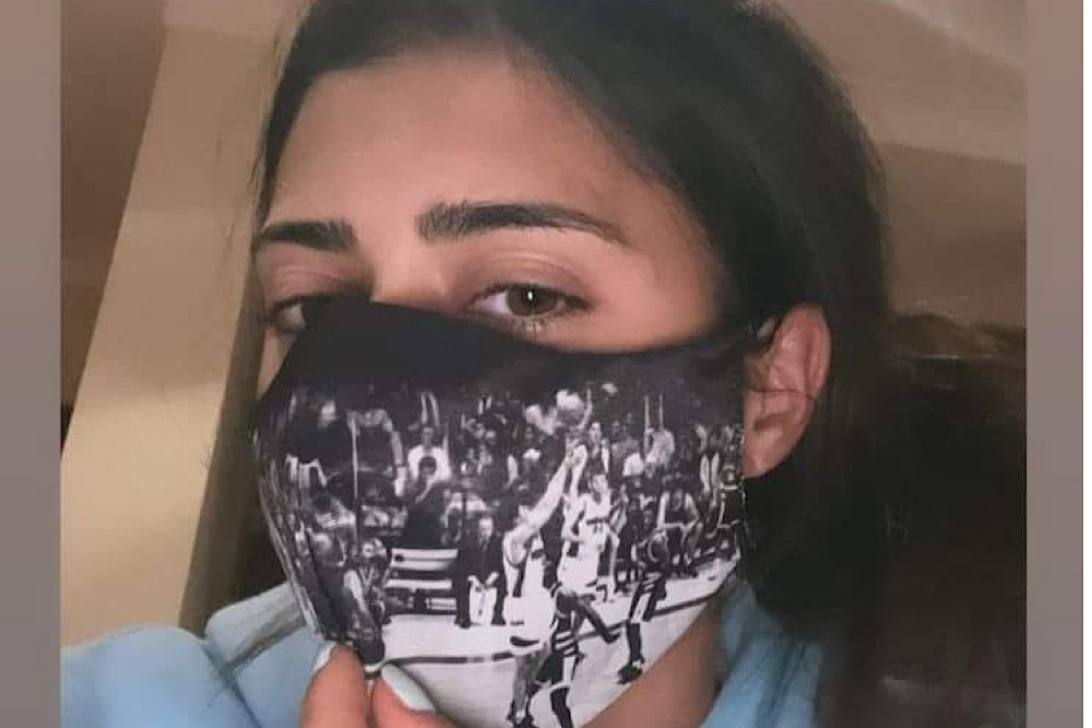 La mascherina speciale di Olga Danilovic (foto)