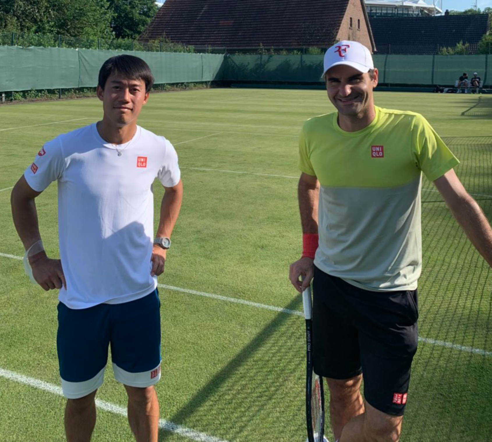 Roger Federer e Kei Nishikori si allenano insieme ad Halle