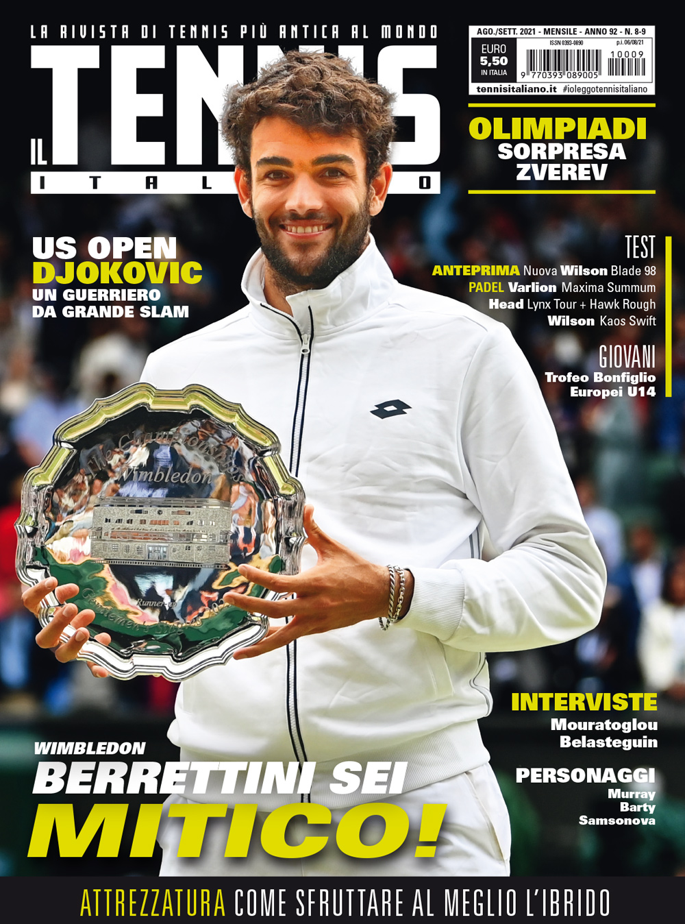 Il Tennis Italiano di agosto / settembre è in edicola e in formato digitale
