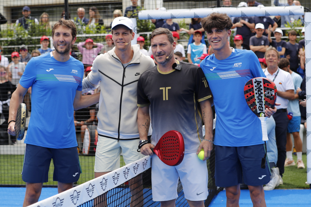 Totti-Sinner, sfida tra campioni a padel agli Internazionali BNL d’Italia