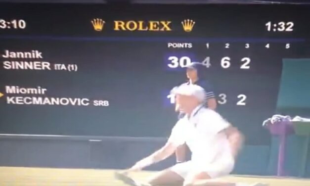 Sinner, che caduta: grande spavento a Wimbledon nel match contro Kecmanovic – VIDEO